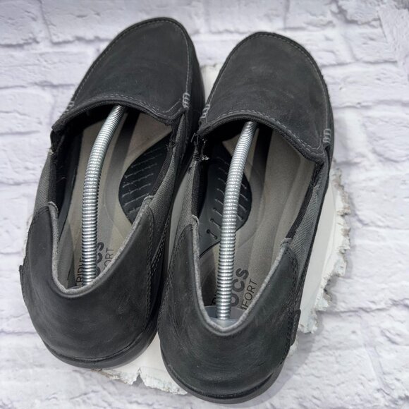 Crocs Men Santa Cruz 2 Luxe Leather Moccasin Loafers Sz 13 Comfort Slip On Shoes - Picture 6 of 11